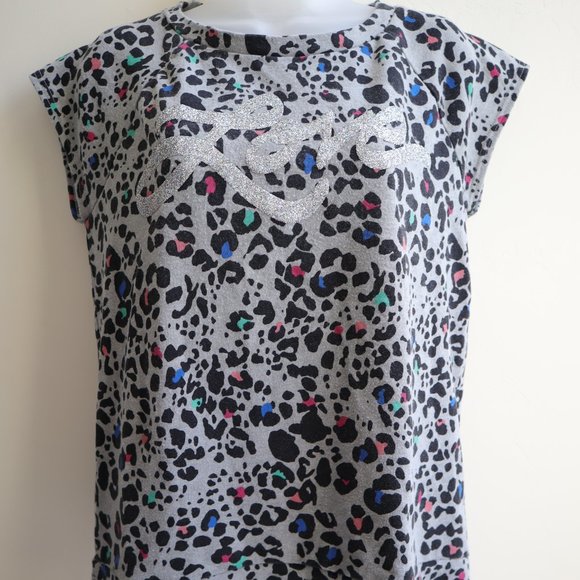 Juicy Couture Animal Print Muscle Tee, Love Glitter Sleeveless Tee - Picture 2 of 6